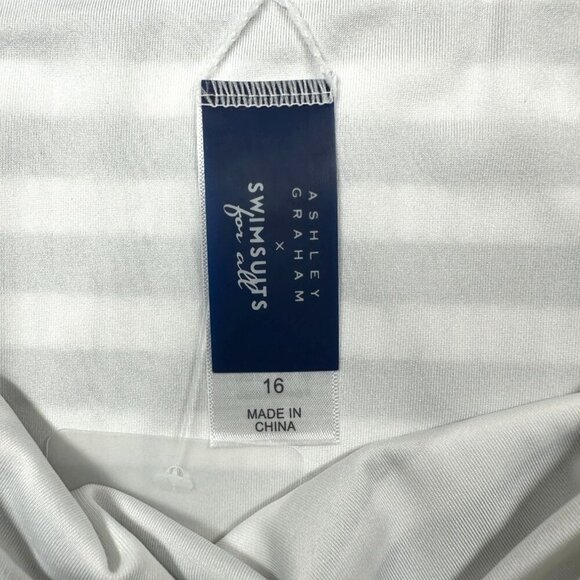 Swimsuits for All Bikini Bottom Size 16 Black White Stripes Cheeky Side Ties NEW - Picture 5 of 6